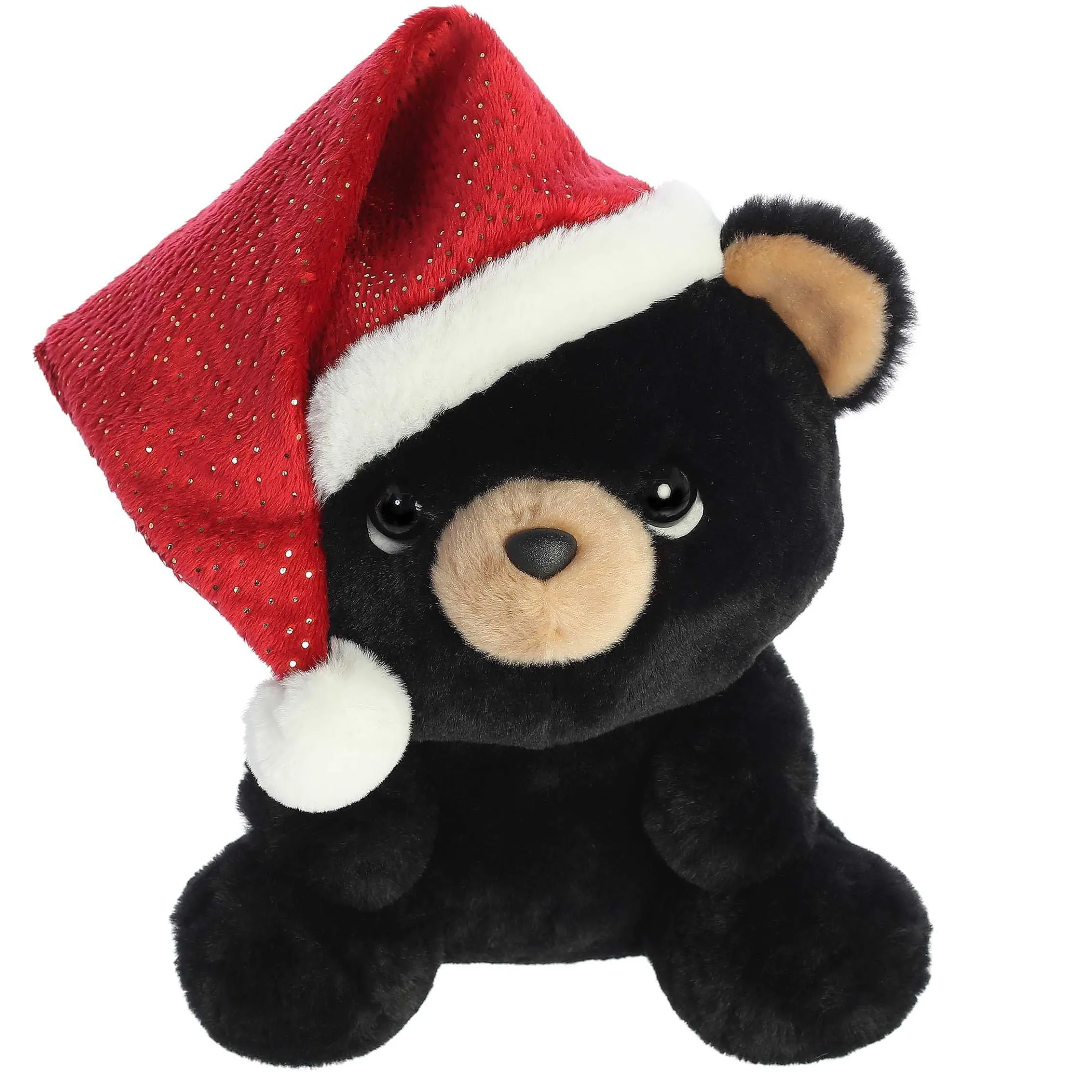 Aurora® - Holiday - Oversized Santa Hats - 11" Button Black Bear